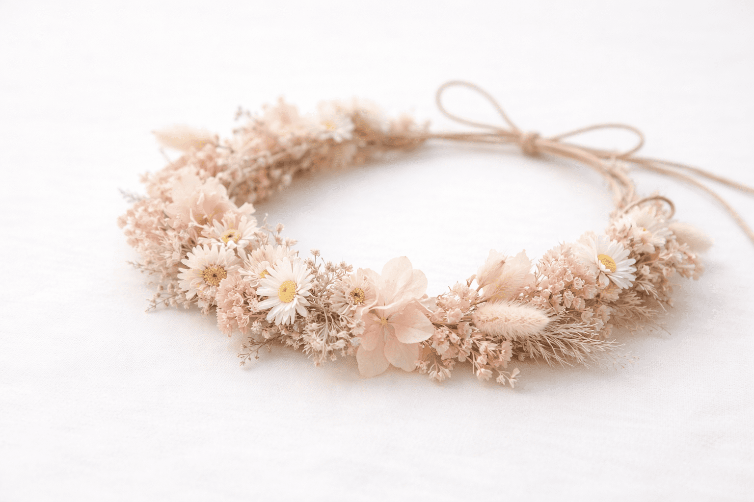 JGA in Kaarst – Flower Crown aus Trockenblumen für die Braut im Atelier Wundervoll