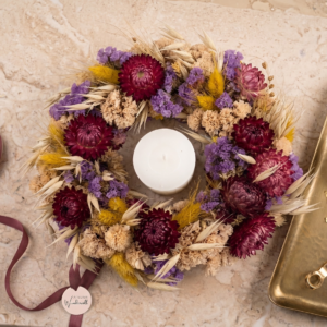 The Provence – Trockenblumenkranz Ø 20 cm, Detailansicht, Atelier Wundervoll