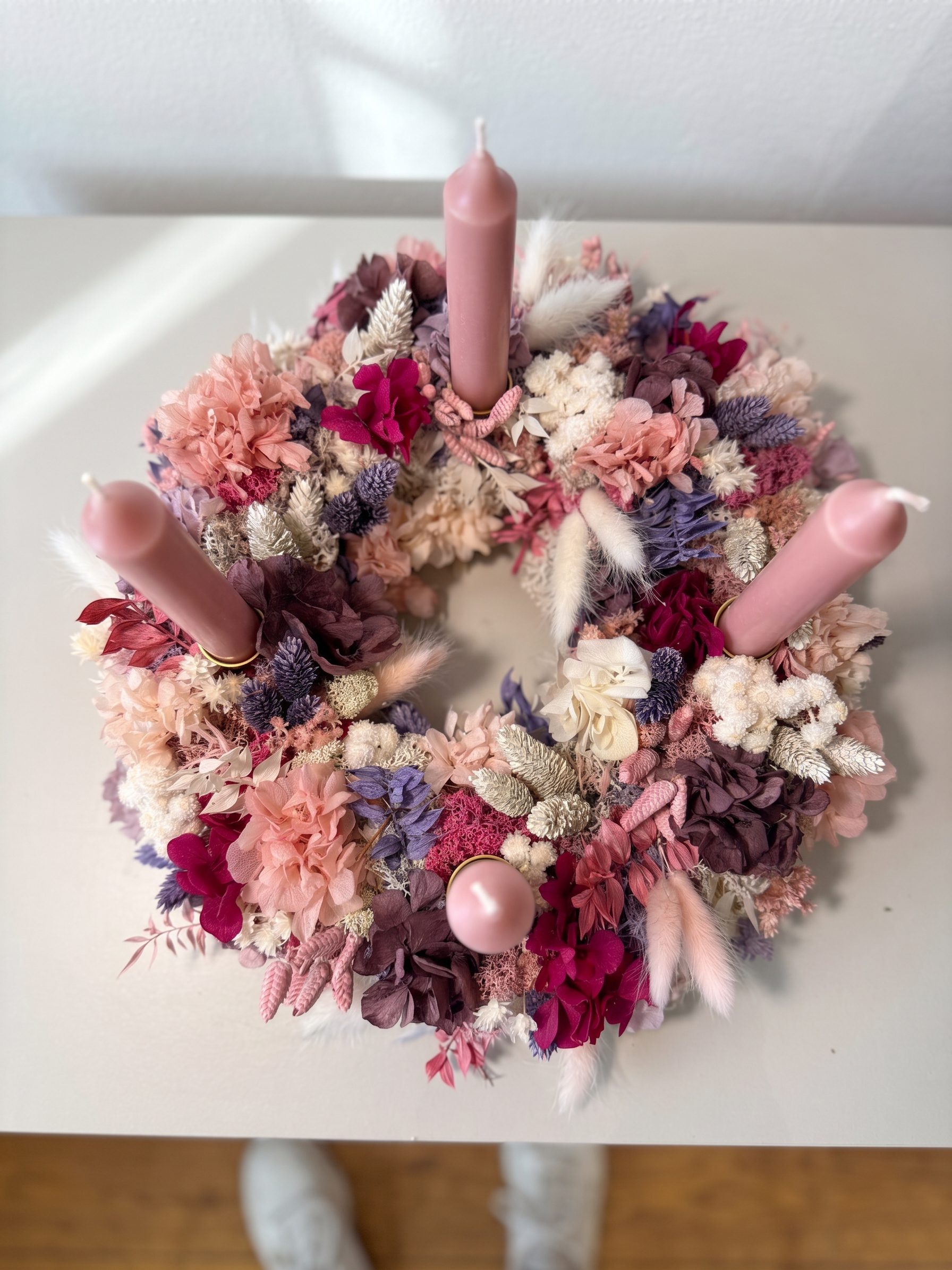 Adventskranz Workshop in Kaarst – selbst gebundener Adventskranz aus Trockenblumen